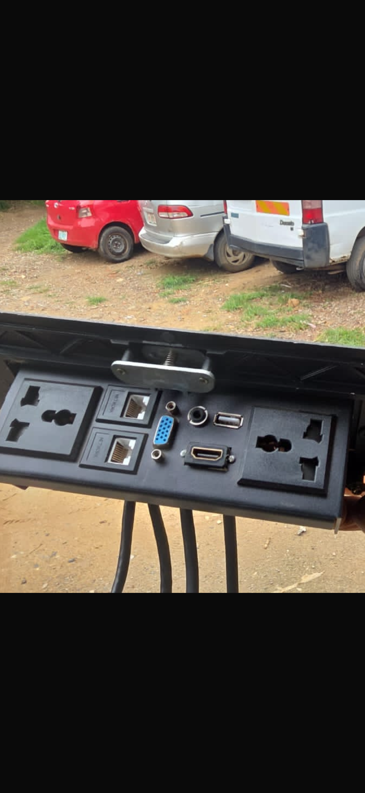 Black pop-up TABLE Wired Socket box original